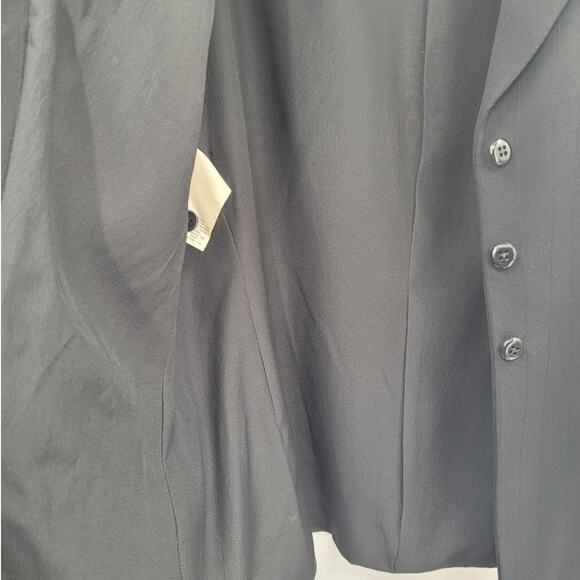 Armani Collezioni Black Pin Striped 3 Button Single Breasted Suit Jacket Blazer - Picture 10 of 14